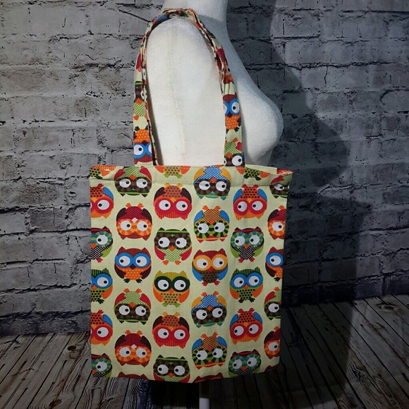 Cute Owl canvas, shoulder handbag - Picture 6 of 6